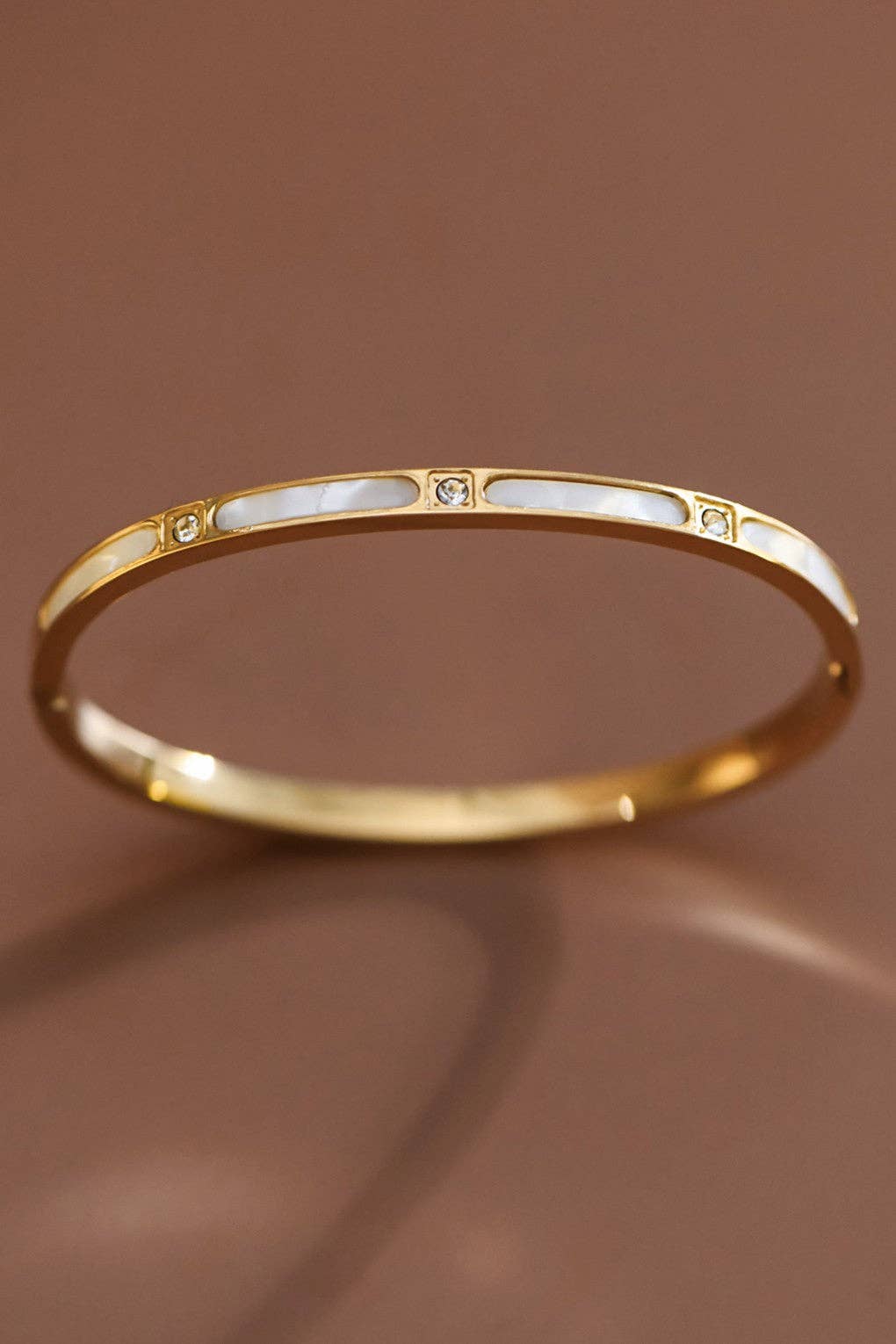 18K Gold Plated Waterproof Stainless Steel Bangle - 7604