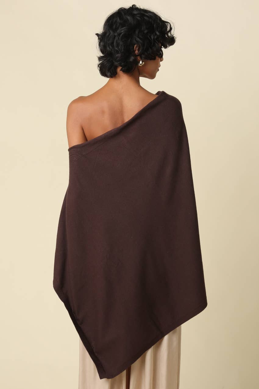 Claire Asymmetrical Knit Poncho