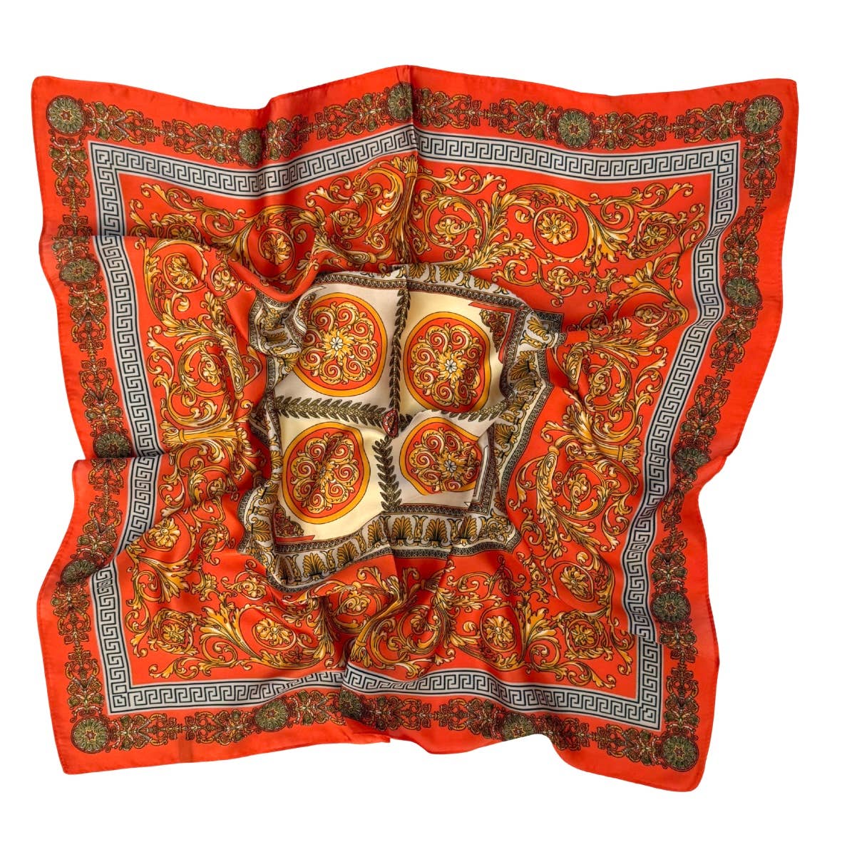 Vintage Inspired Luxury Scarf Orange
