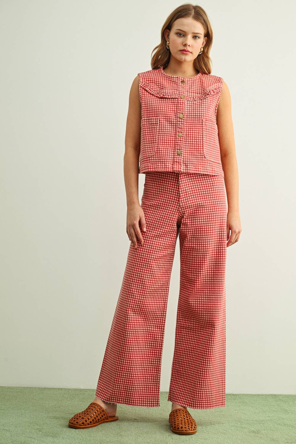 Dahlia Gingham Print Jeans