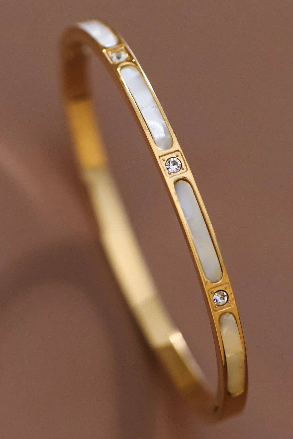 18K Gold Plated Waterproof Stainless Steel Bangle - 7604