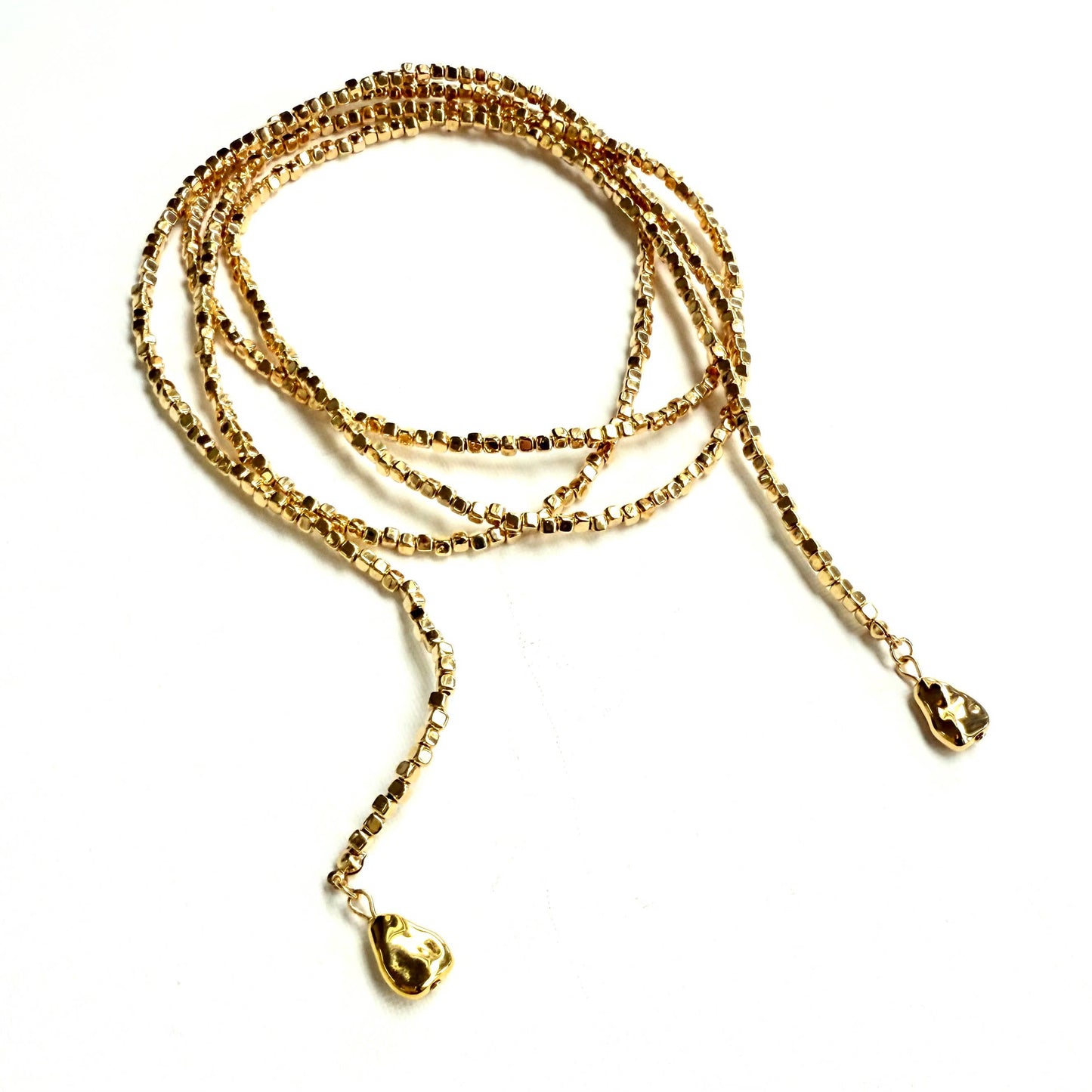 Gold Wrap Around Lariat Necklace