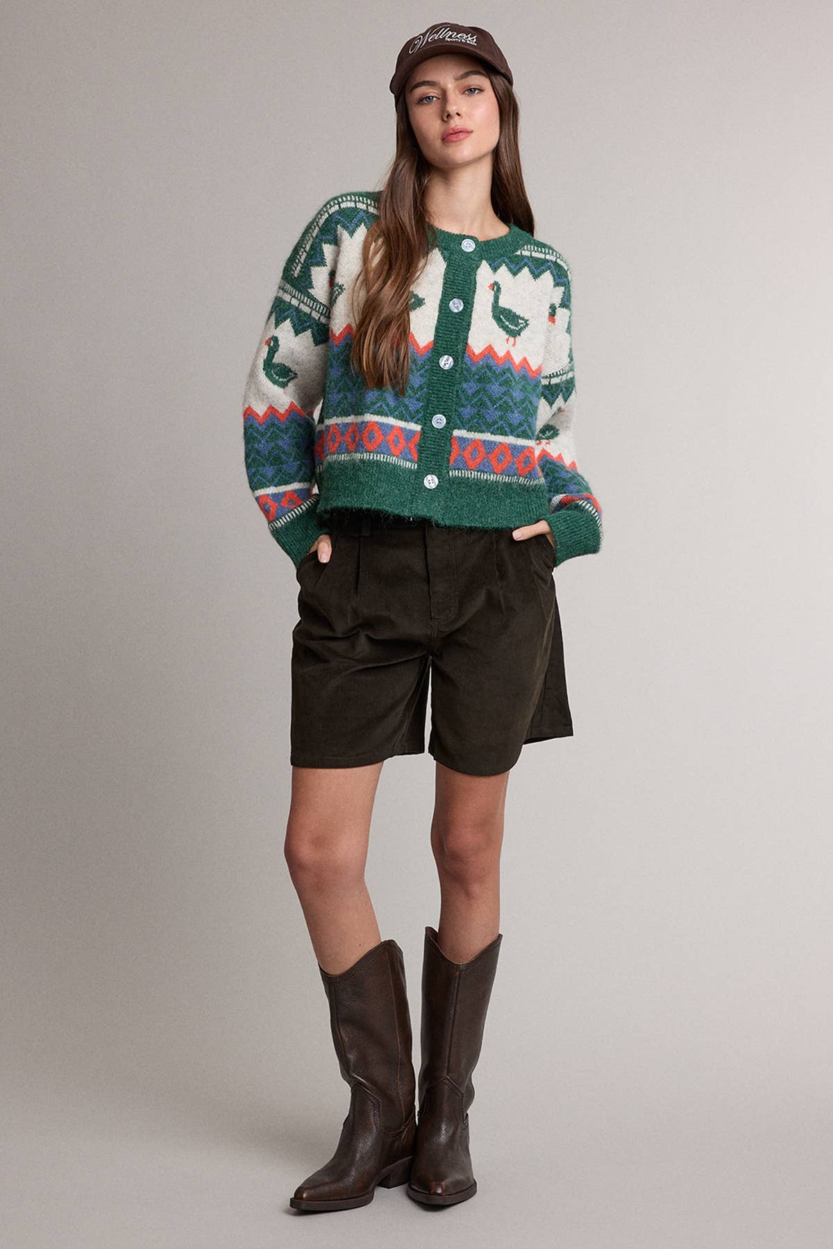 Fair Isle Goose Cardigan