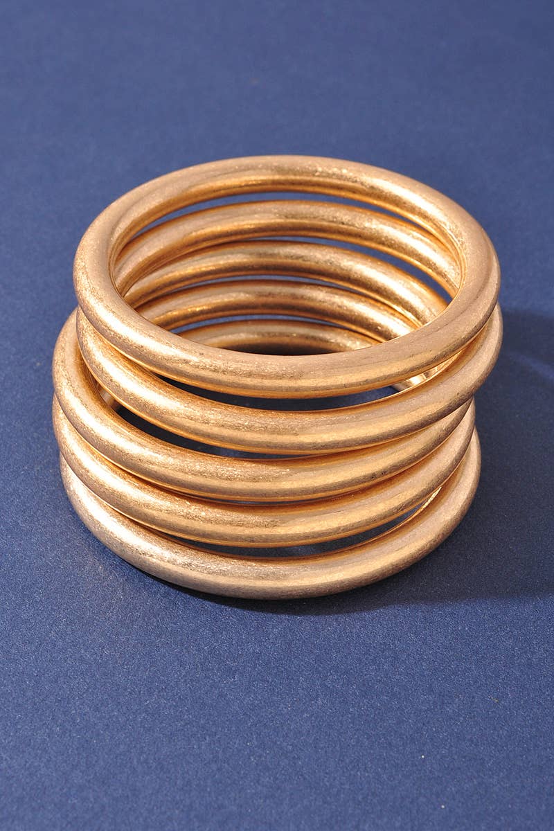 Metal Bangle Multi Bracelet Set