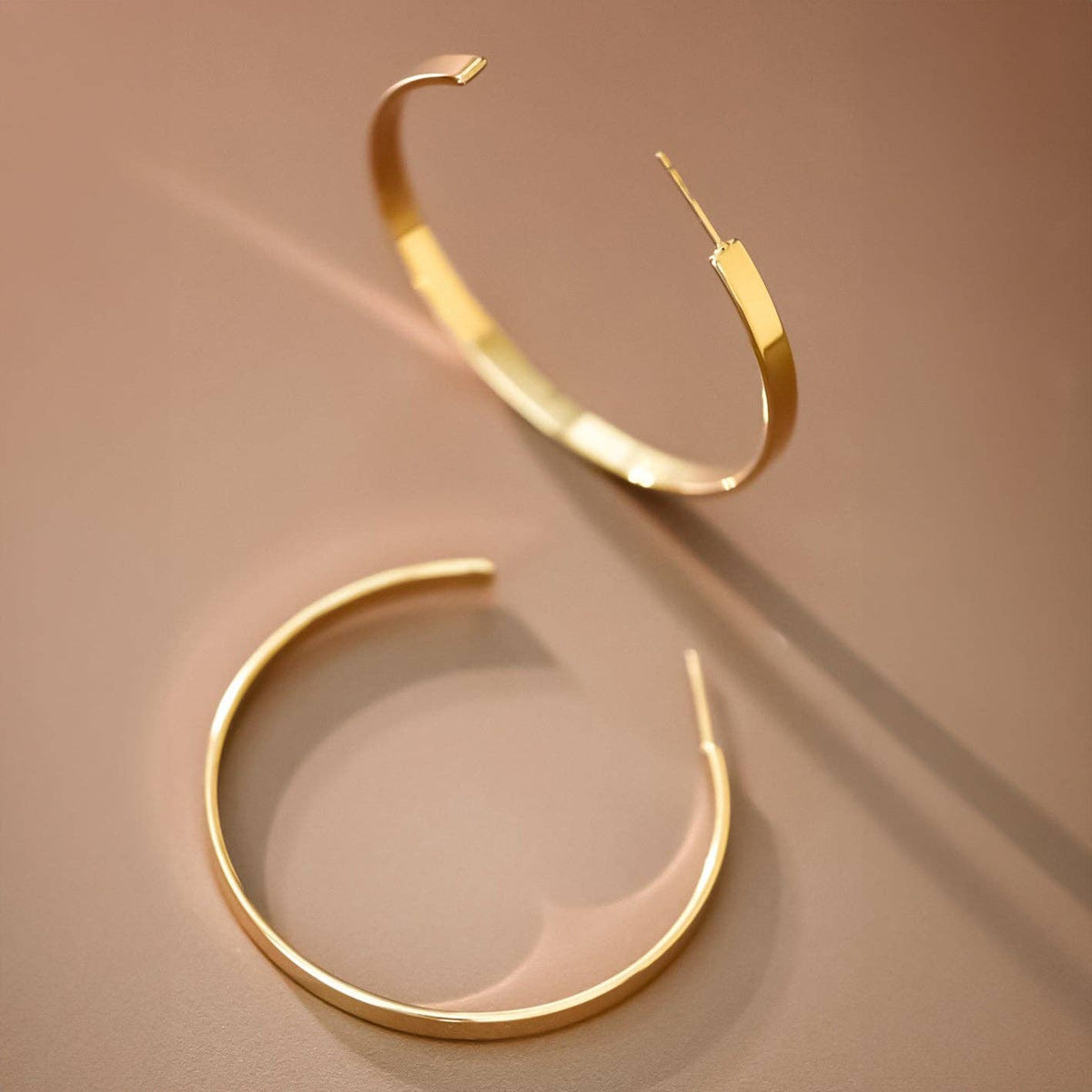 18K Gold PVD Plated Hoop Earrings
