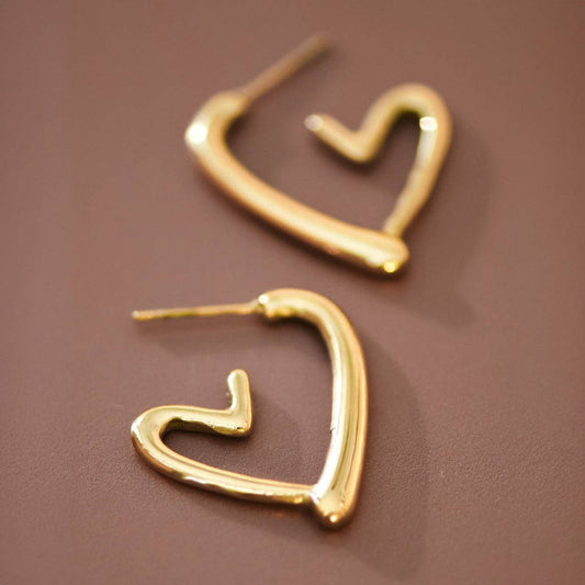 18K Gold Plated Waterproof Stainless Steel Hoop Earrings