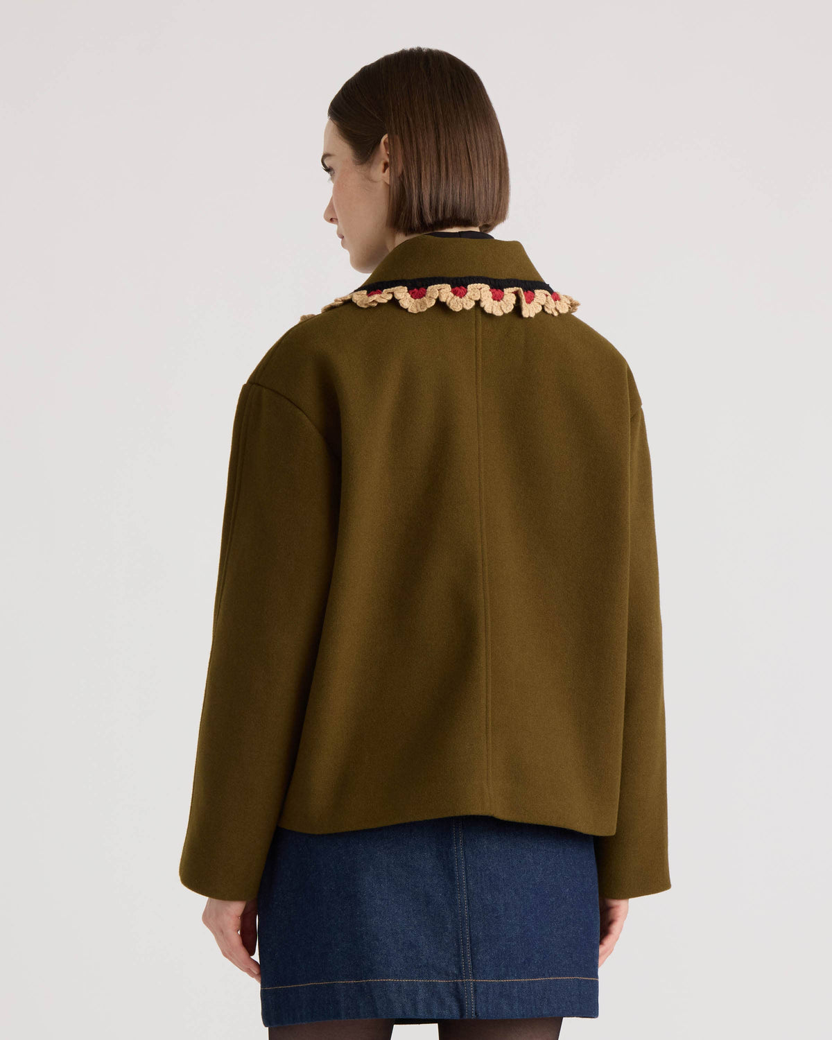 Matilda Crochet Trim Coat