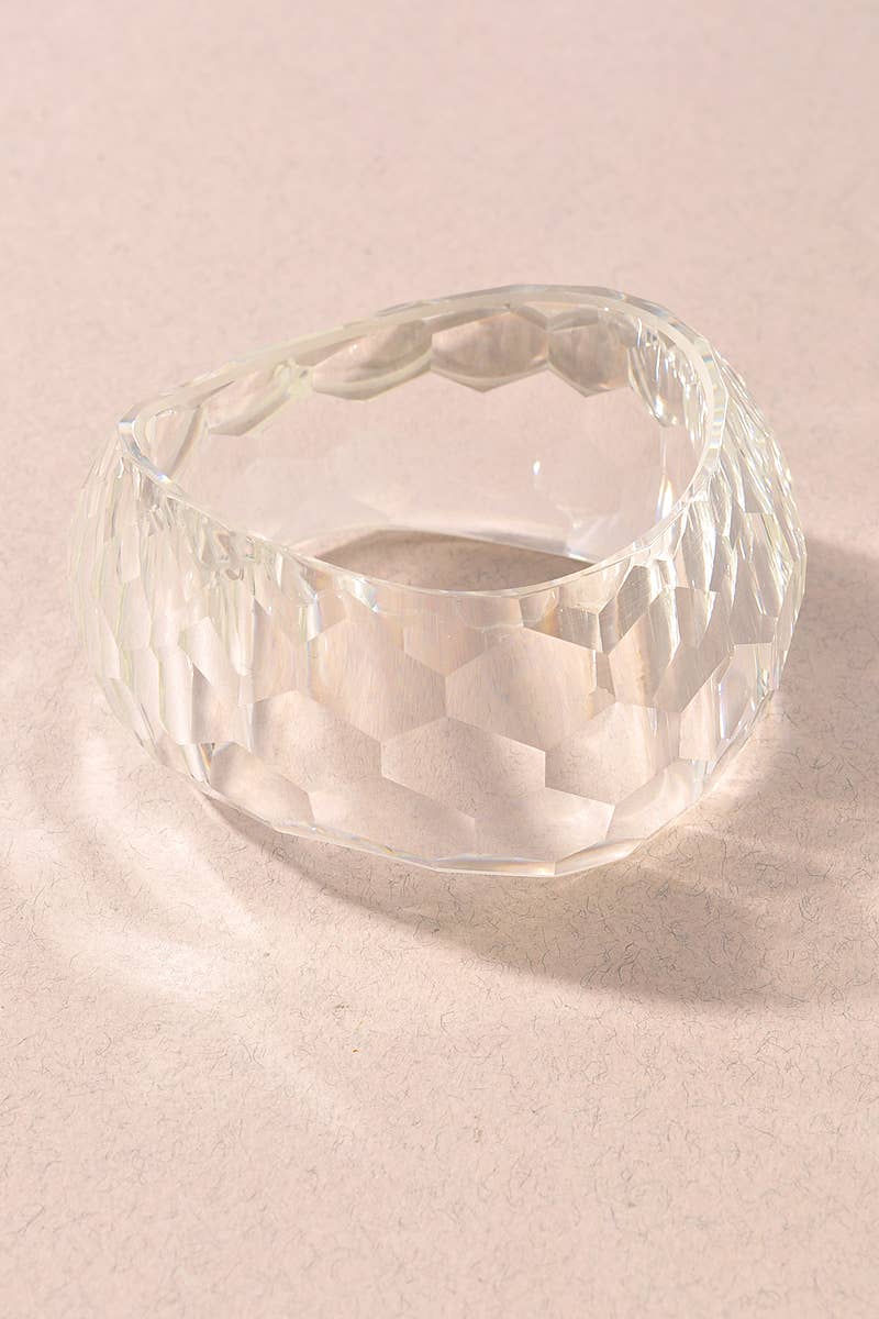 Clear Faceted Bangle