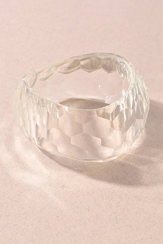 Clear Faceted Bangle