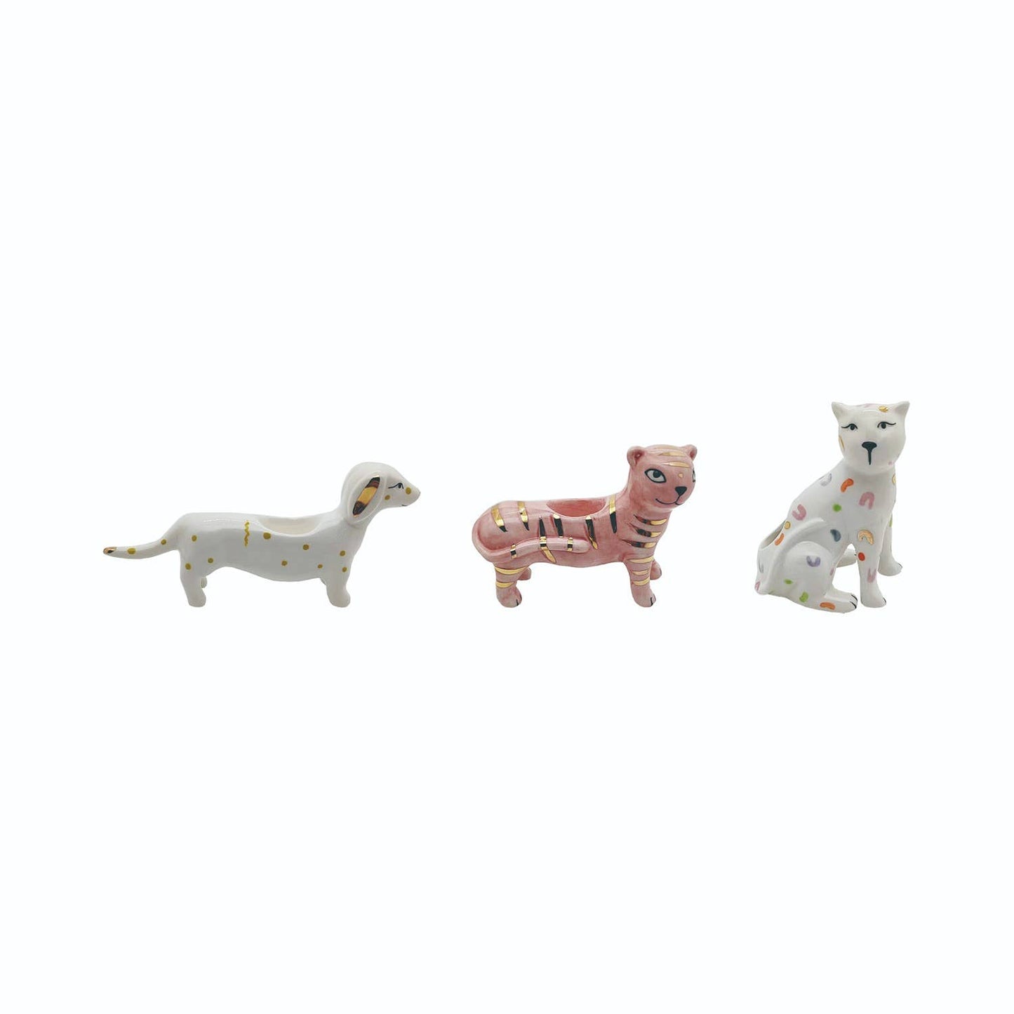 Stoneware Golden Strip Match Holder