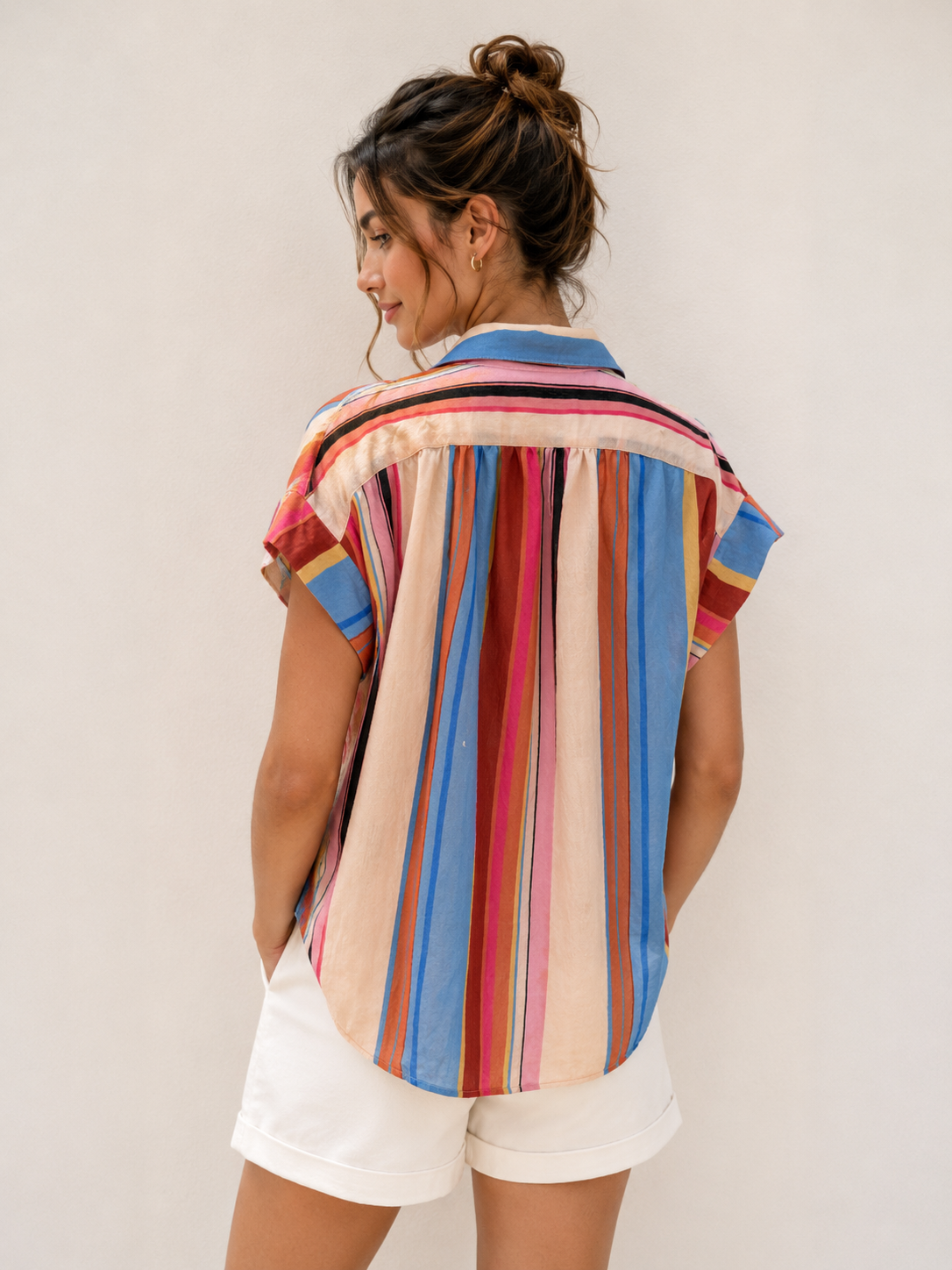 Barcelona Tencel Blend Button-Up Blouse