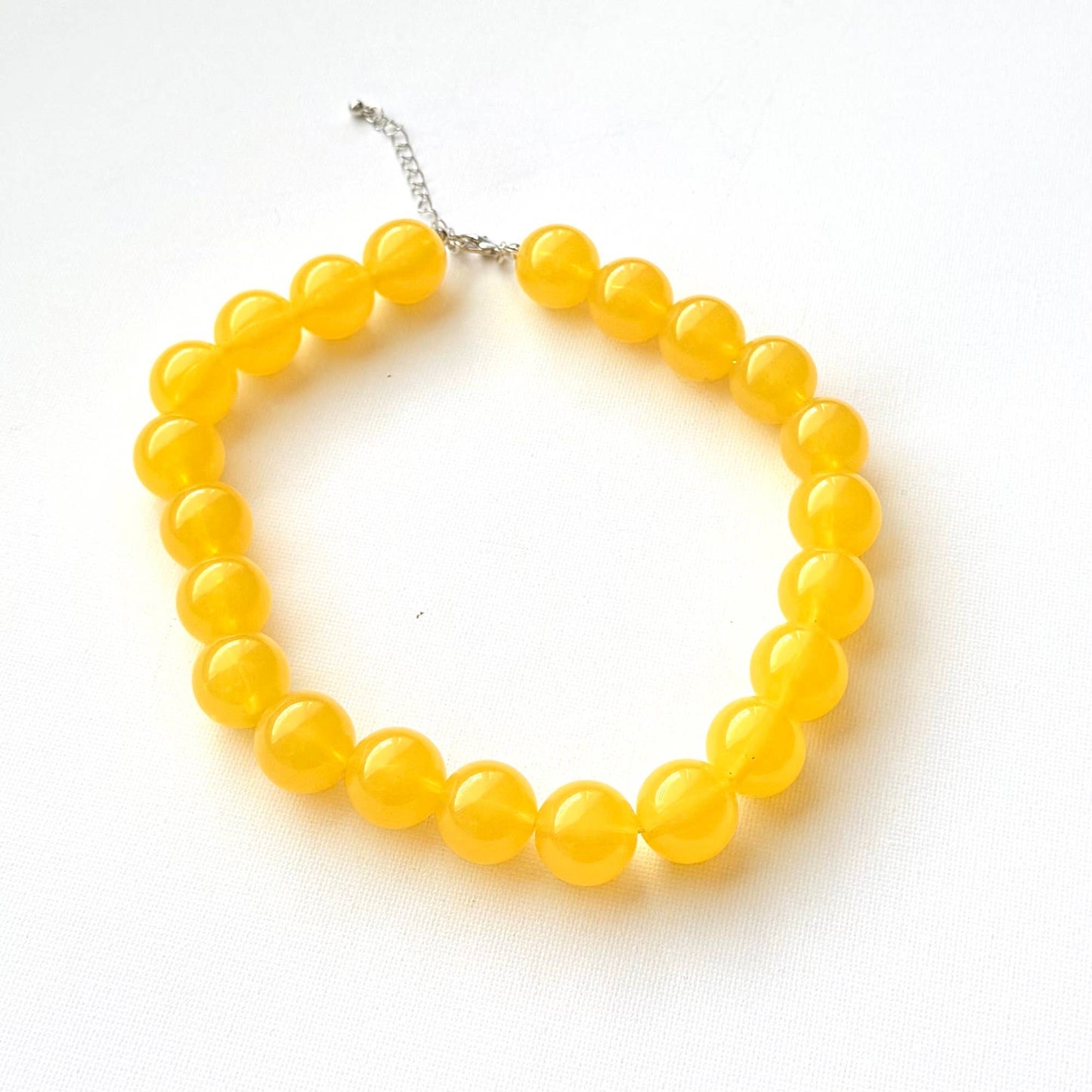 Chunky Beaded Jelly Necklace Yellow