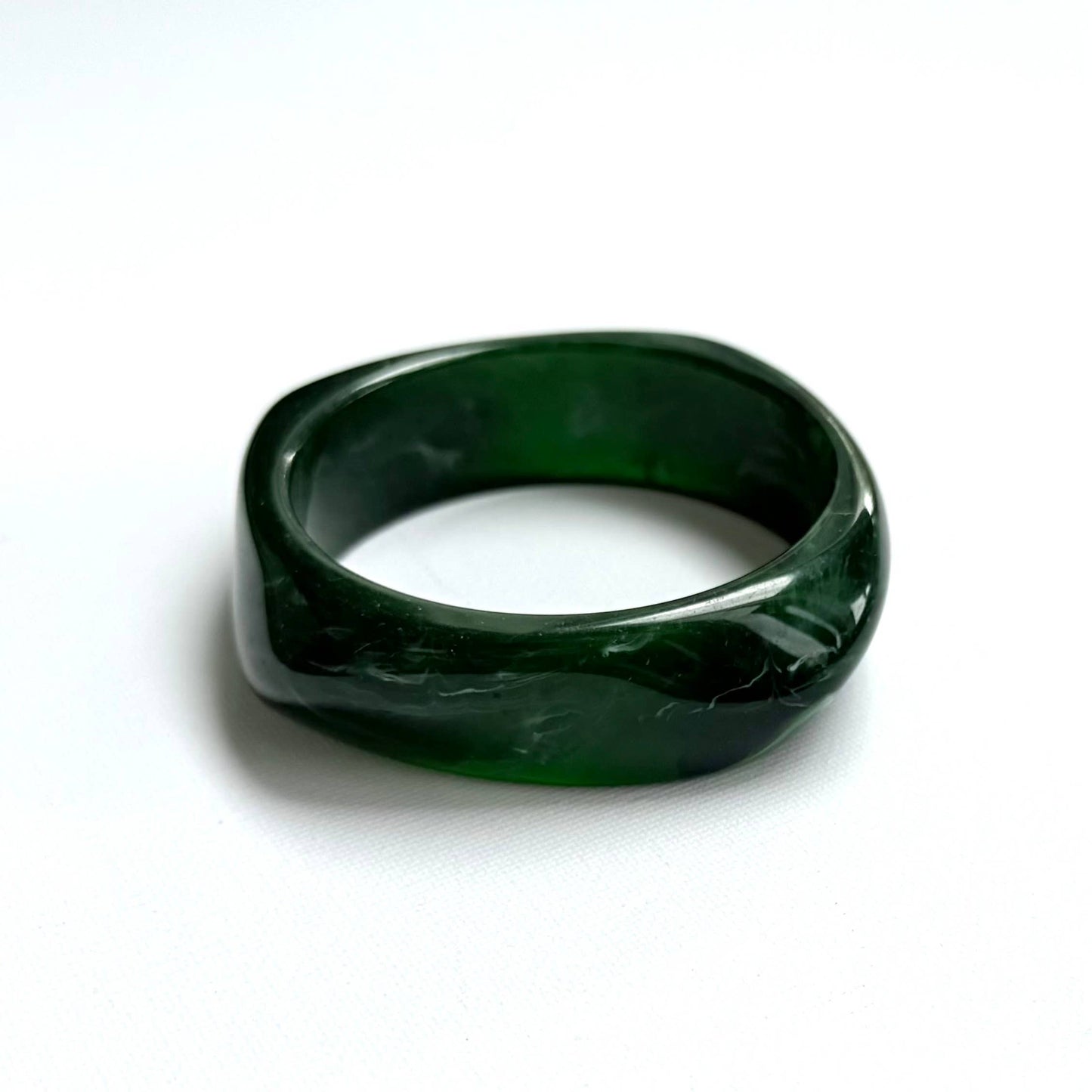 Swirl Acrylic Bangle Jewellery Dark Green