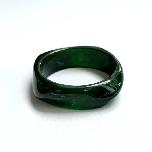 Swirl Acrylic Bangle Jewellery Dark Green