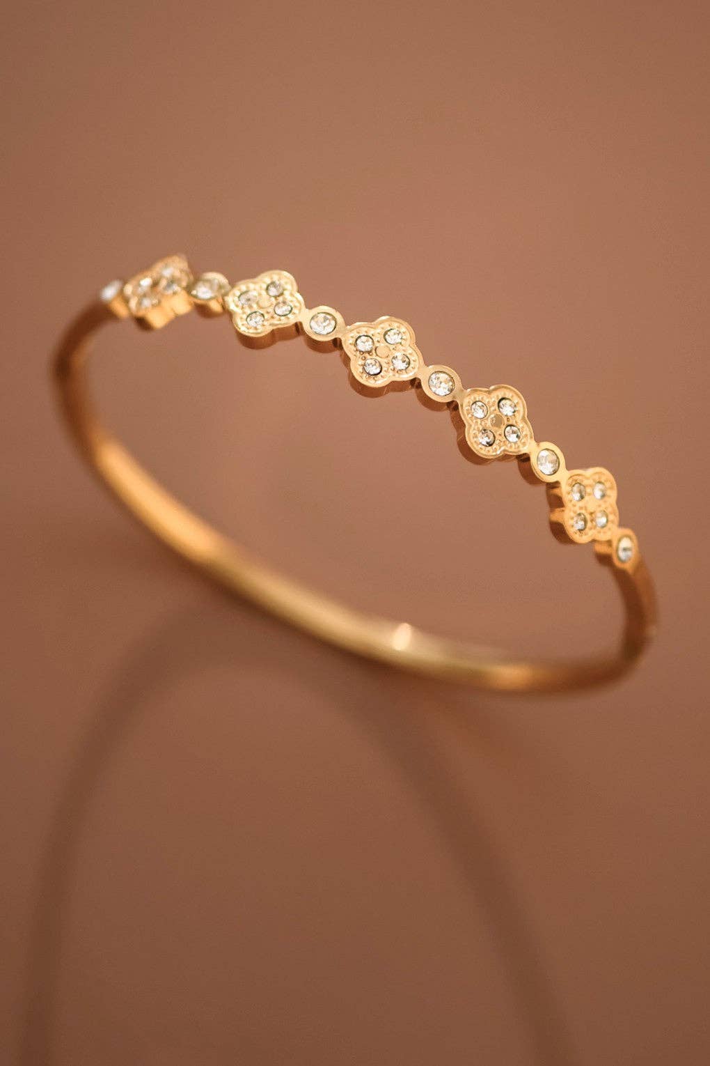 18K Gold Plated Clover Bangle