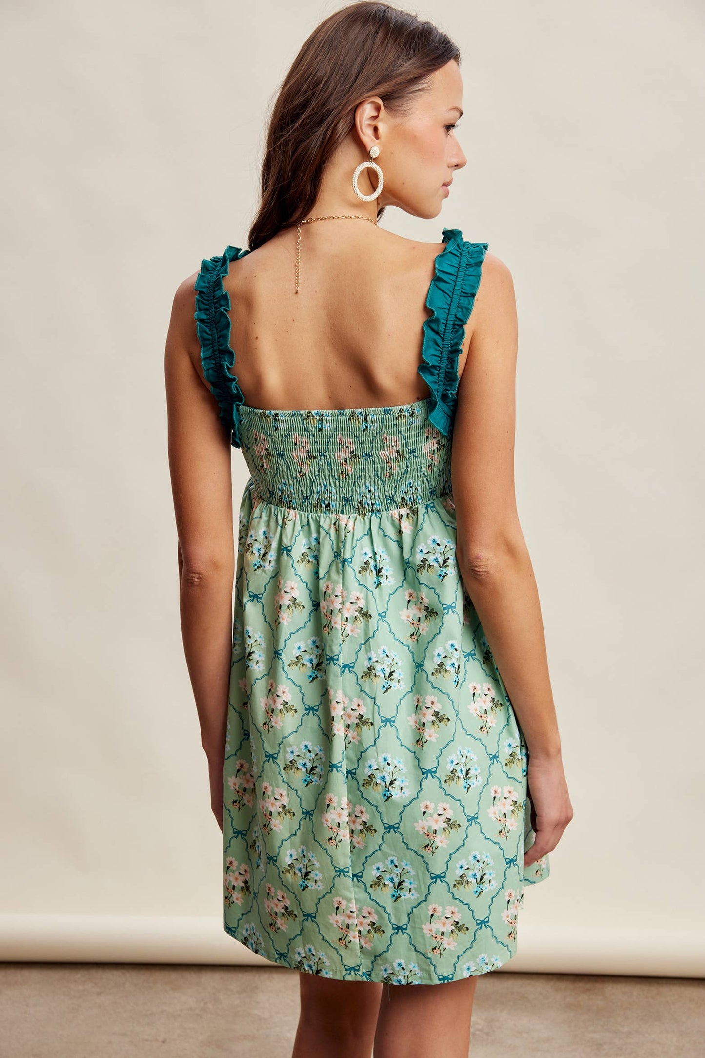 Mika Floral Ruffle Strap Mini Dress