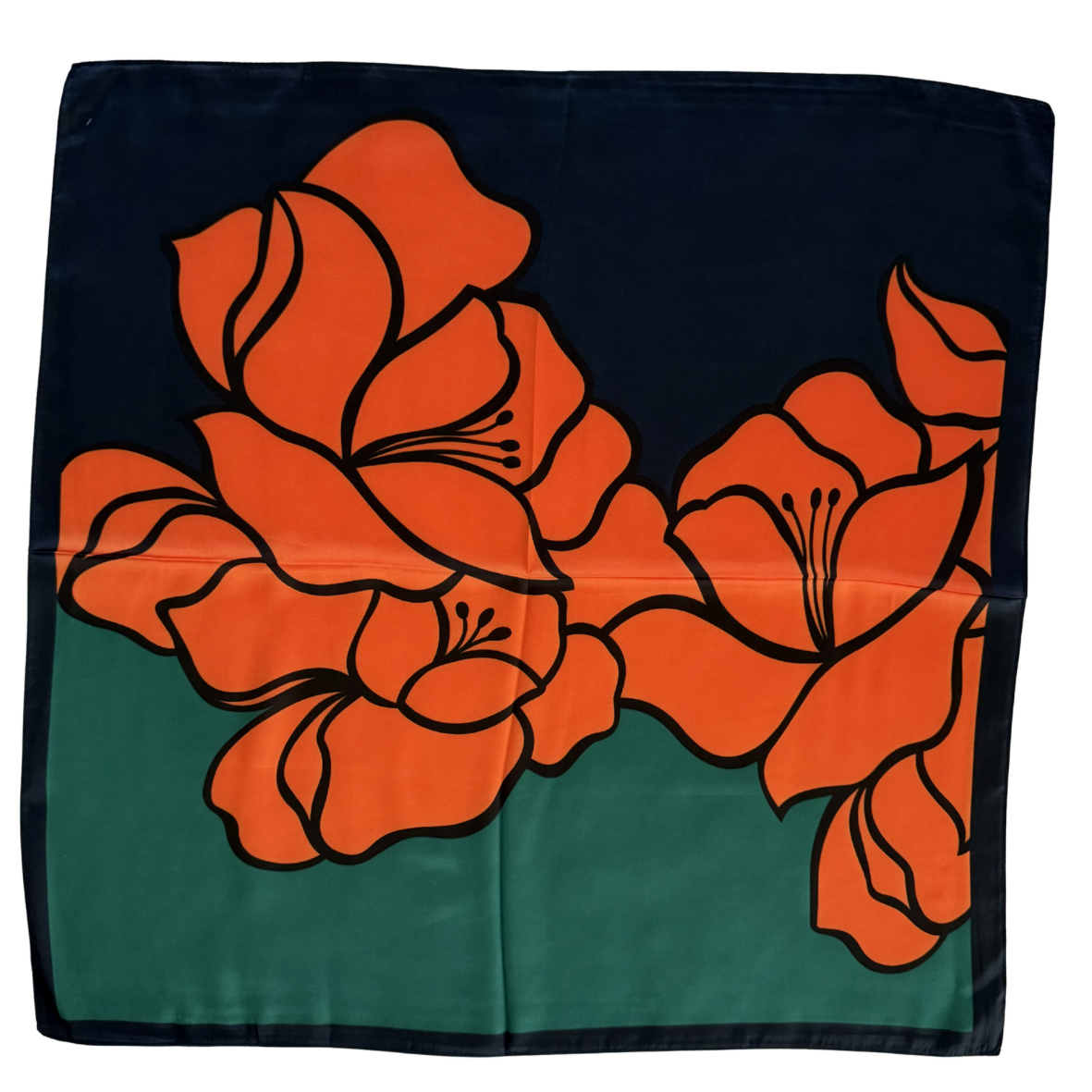 Oversized Vintage Flower Print Scarf Red