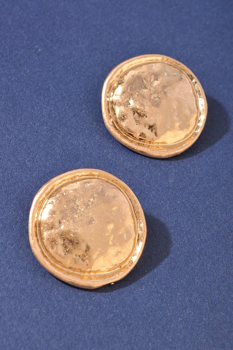 Metal Round Stud Earrings