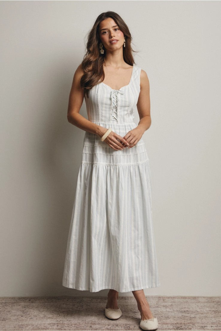 Louisa Lace Up Maxi Dress