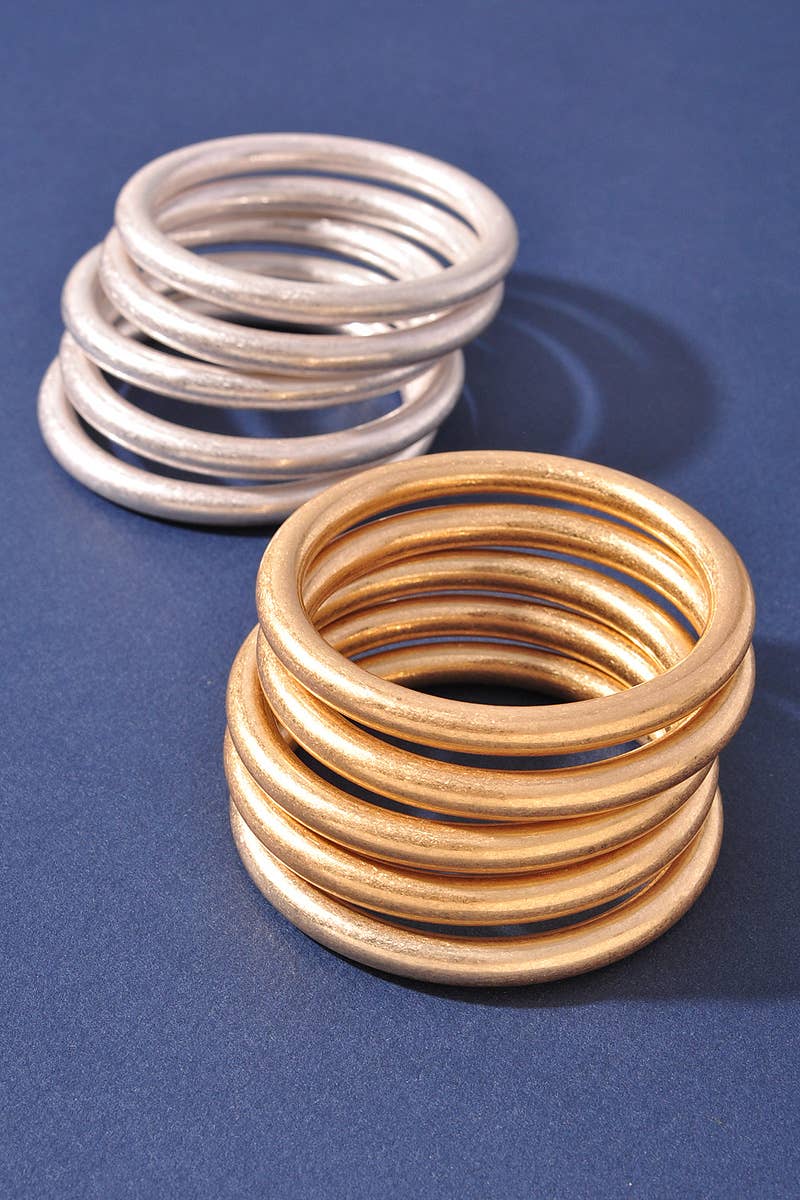 Metal Bangle Multi Bracelet Set