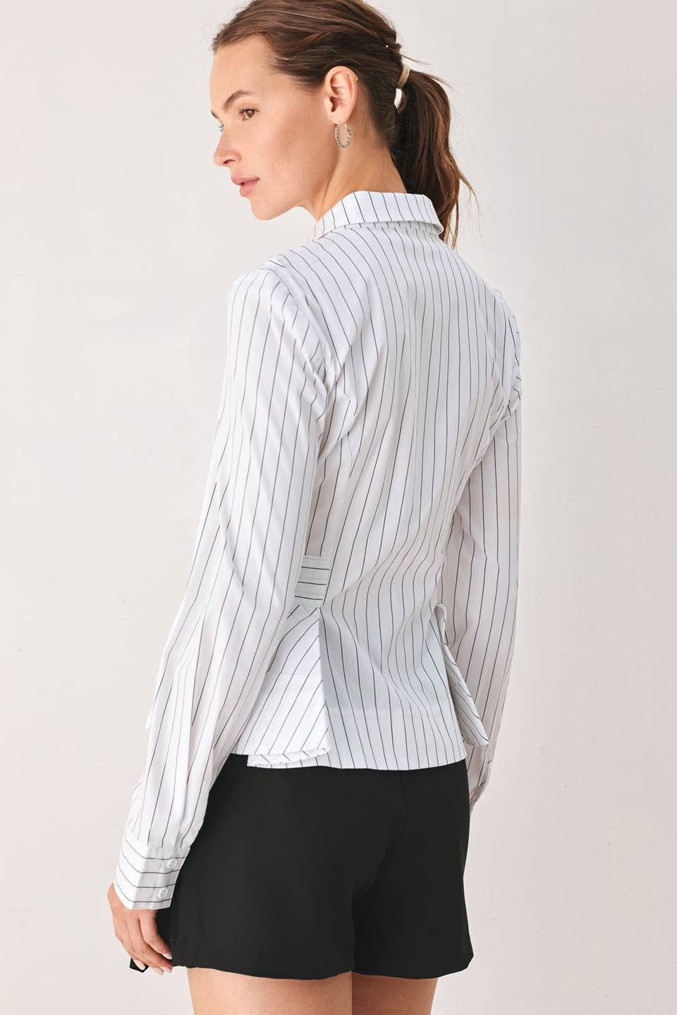 Valencia Stripe Peplum Blouse