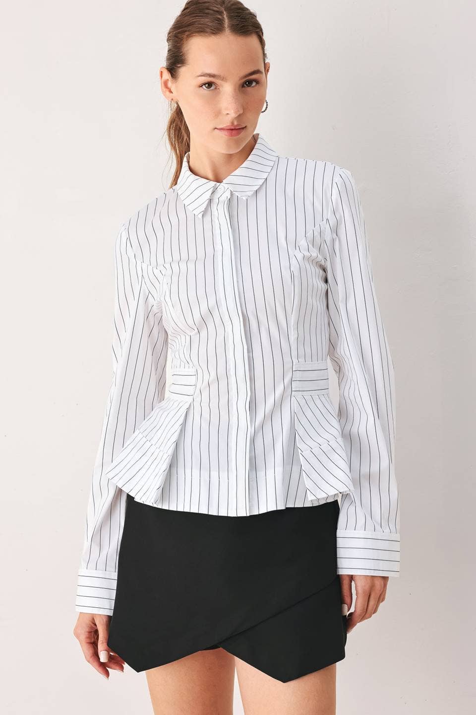 Valencia Stripe Peplum Blouse