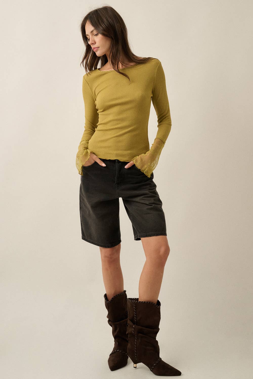 Bombay Lace-Cuff Top