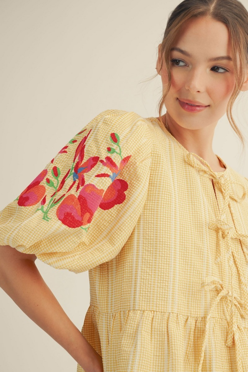 Georgia Embroidered Peplum Top