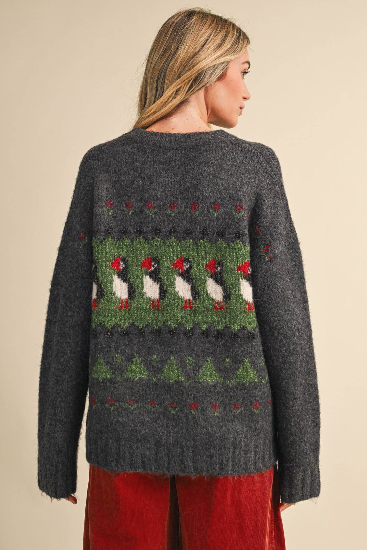 Holiday Puffin Sweater