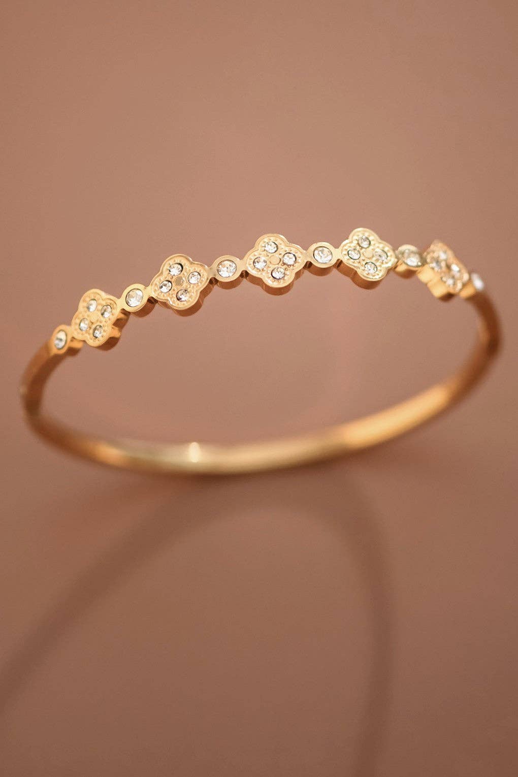 18K Gold Plated Clover Bangle