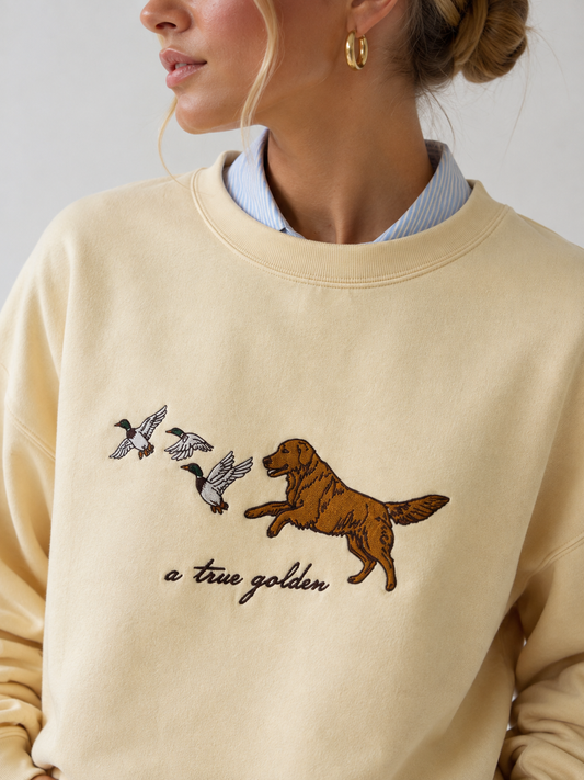 A True Golden Retriever Embroidered Sweatshirt