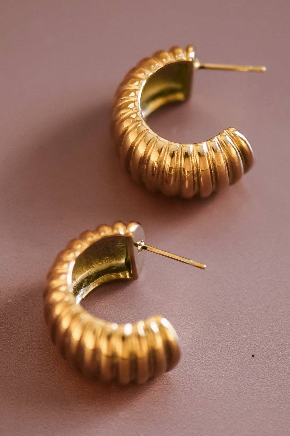18K Gold Plated Hoop Earrings
