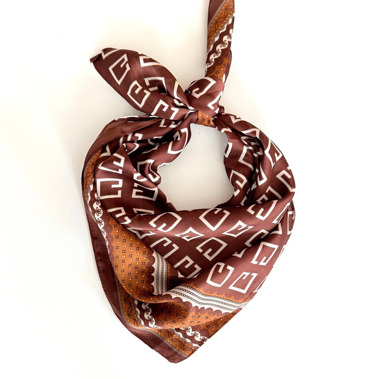 Geometric Pattern Scarf Brown
