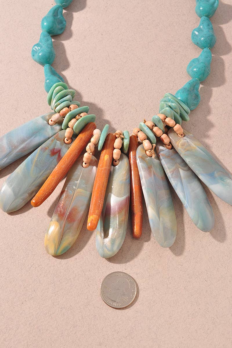 Stone Bead Statement Necklace