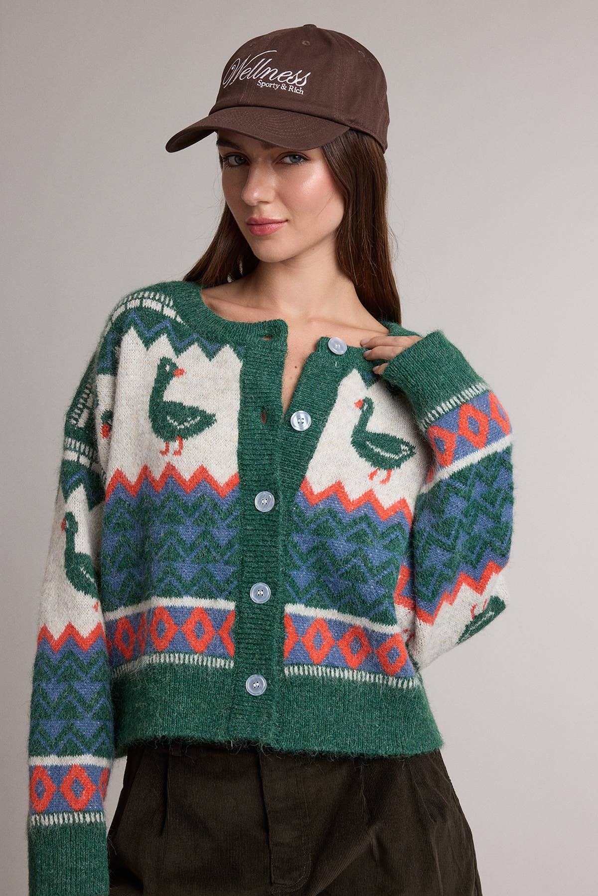 Fair Isle Goose Cardigan