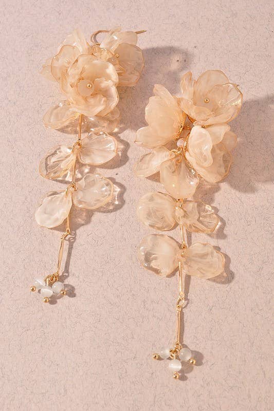 Acrylic Floral Petal Drop Earrings