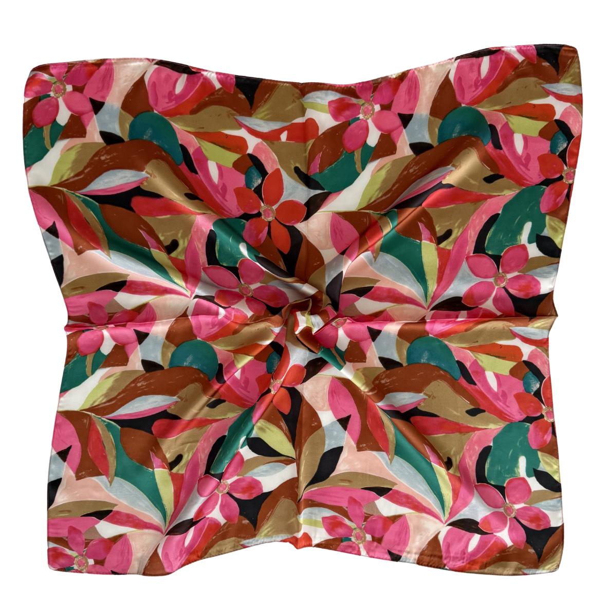 Vintage Flower Print Square Scarf