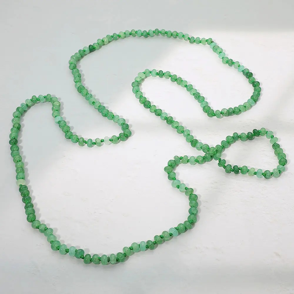 Marbled Bead Long Necklace