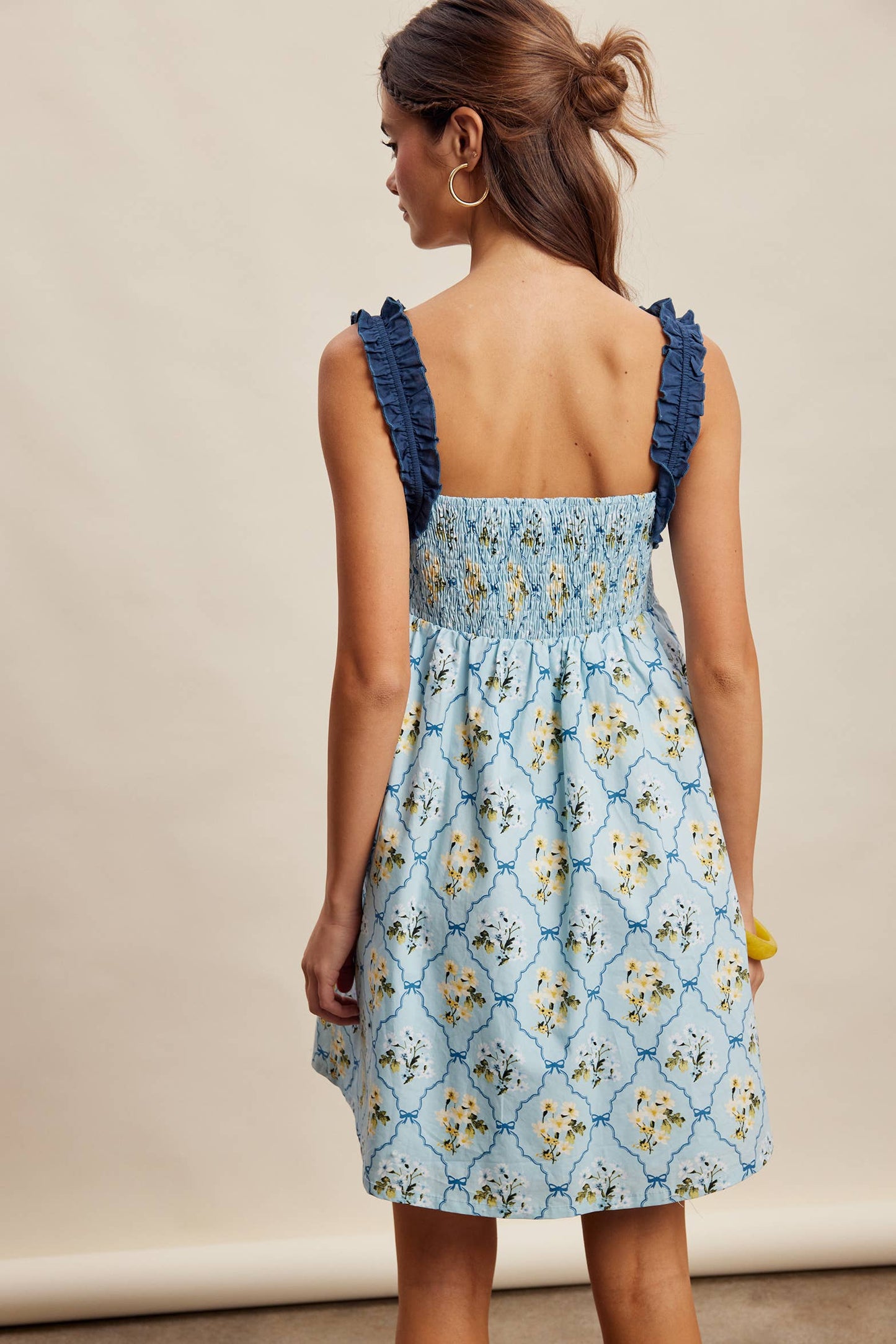 Mika Floral Ruffle Strap Mini Dress