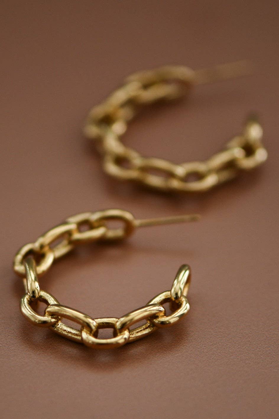 18K Chain Hoop Earrings
