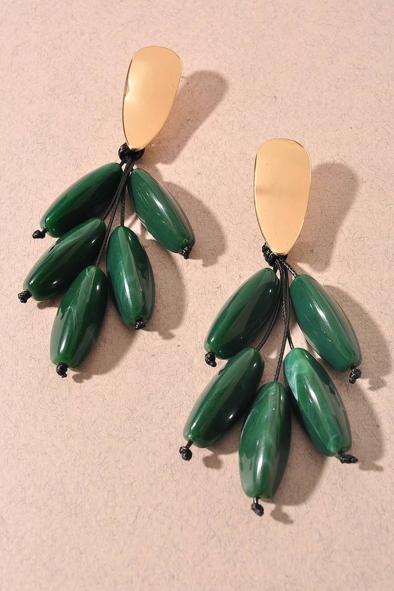 Resin Bead Cluster Dangle Earrings