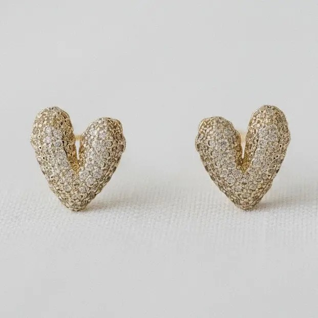 Charming Heart Gemstone Earrings