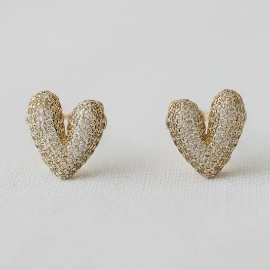 Charming Heart Gemstone Earrings