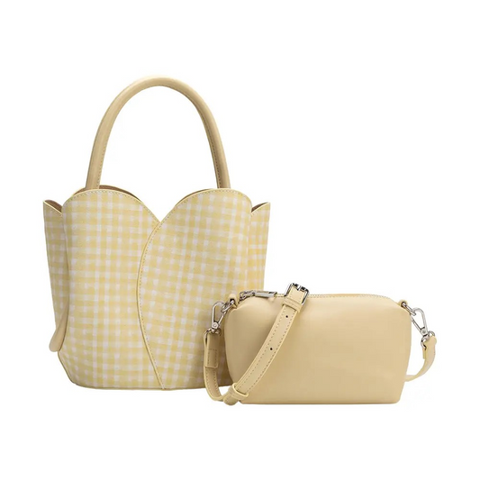 Gingham Tulip Handbag