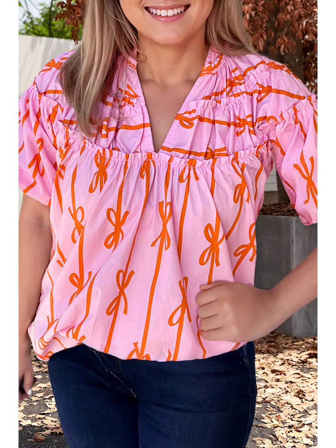 Sorbet Bowknot Blouse