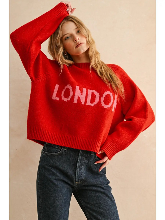 London Letter Front Sweater