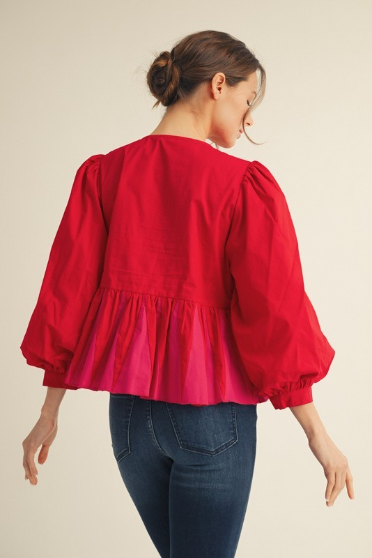 Soirée Contrast Bow Peplum