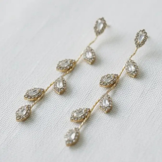Long Leaf Dangle Earrings