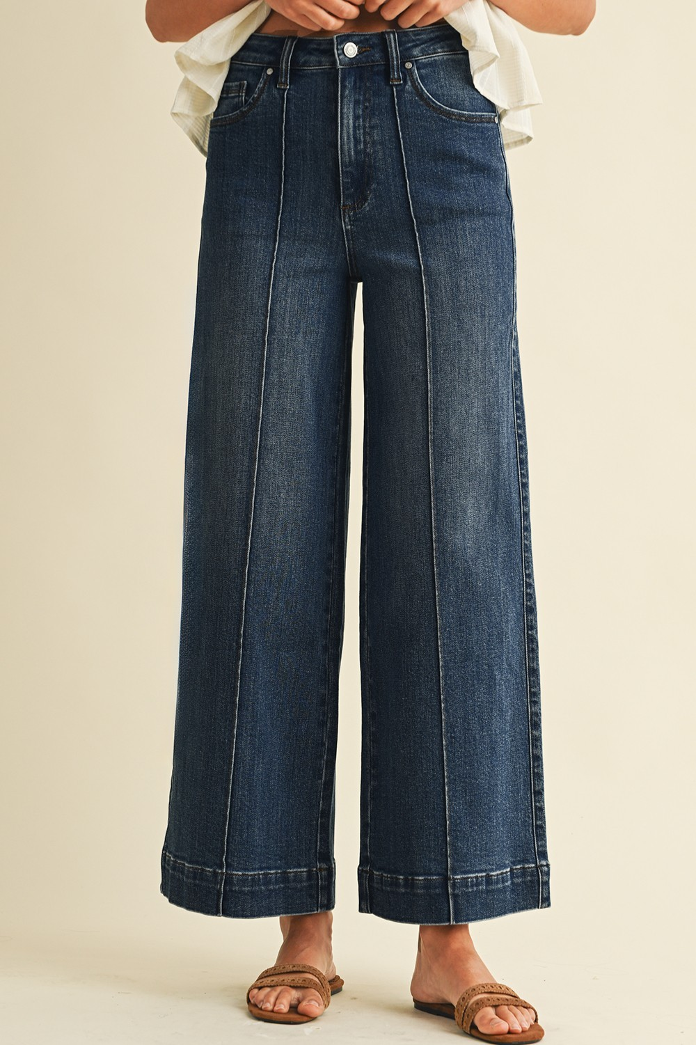 Frankie Pin Tuck Wide Leg Jean
