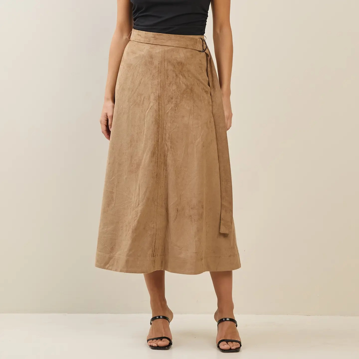 Raegan Belted Suede Skirt